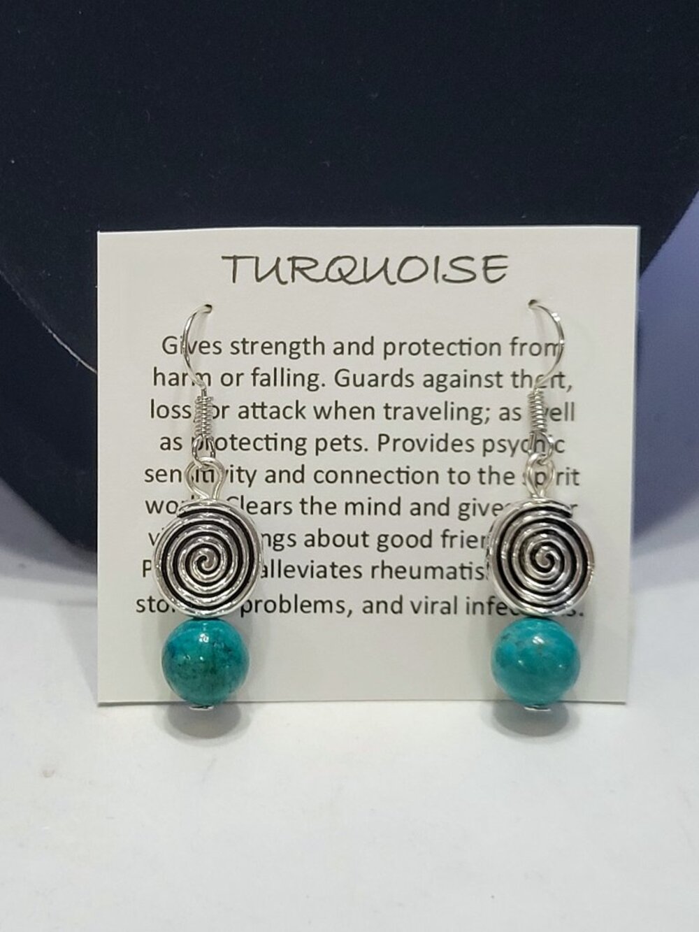 Vintage Natural Stone Turquoise Dangle Drop Earrings